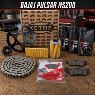 Combo Mantenimiento Bajaj Pulsar NS200 – Arrastre, Frenos, Filtros y 2 Aceites