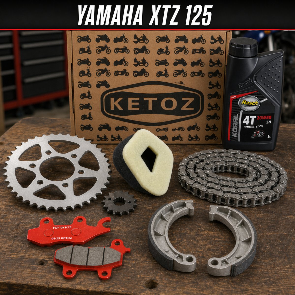 Combo Mantenimiento Yamaha XTZ 125 – Aceite, Filtros, Frenos y Arrastre, foto 1 de 7