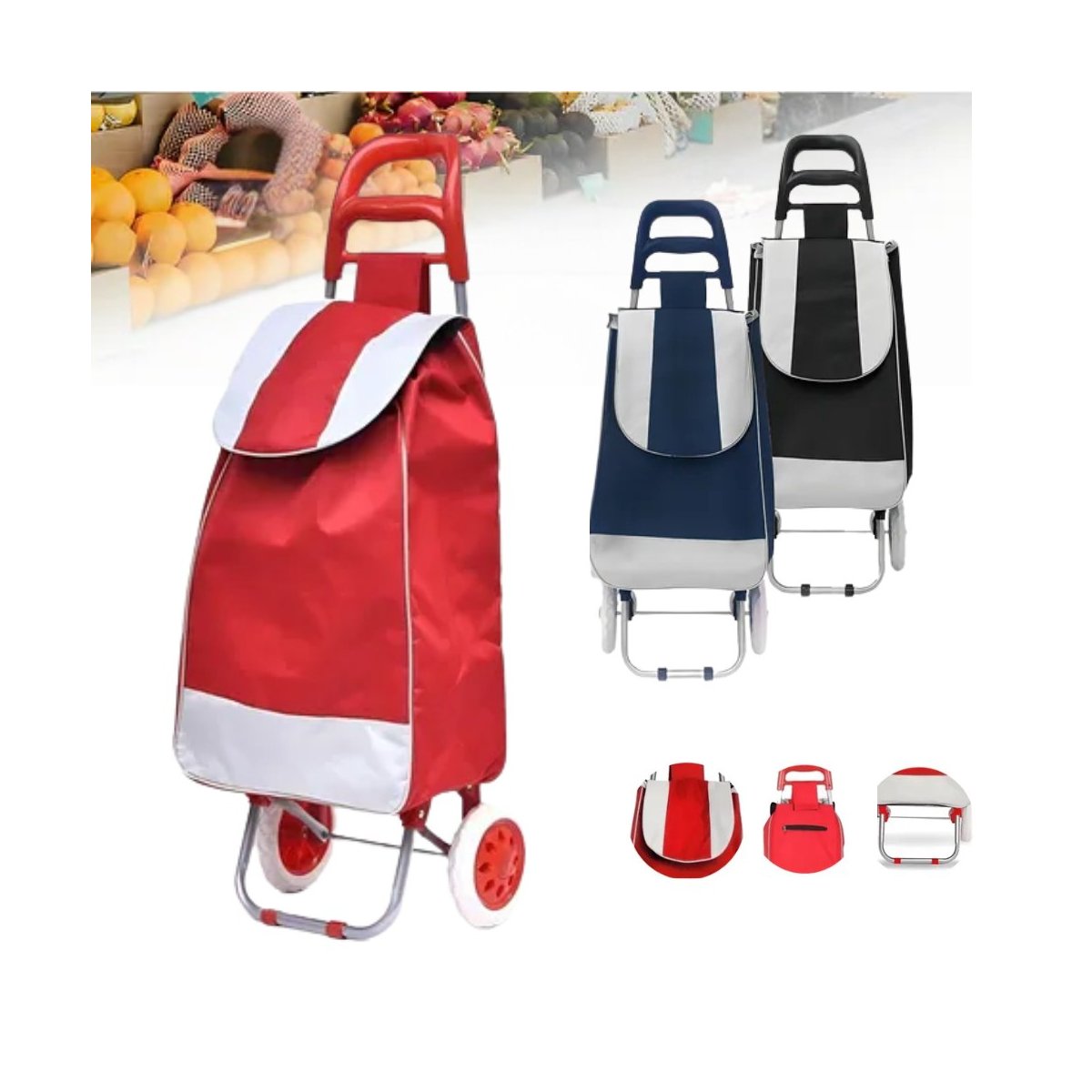 Carreta Carretilla De Mercado Carrito de mandado plegable