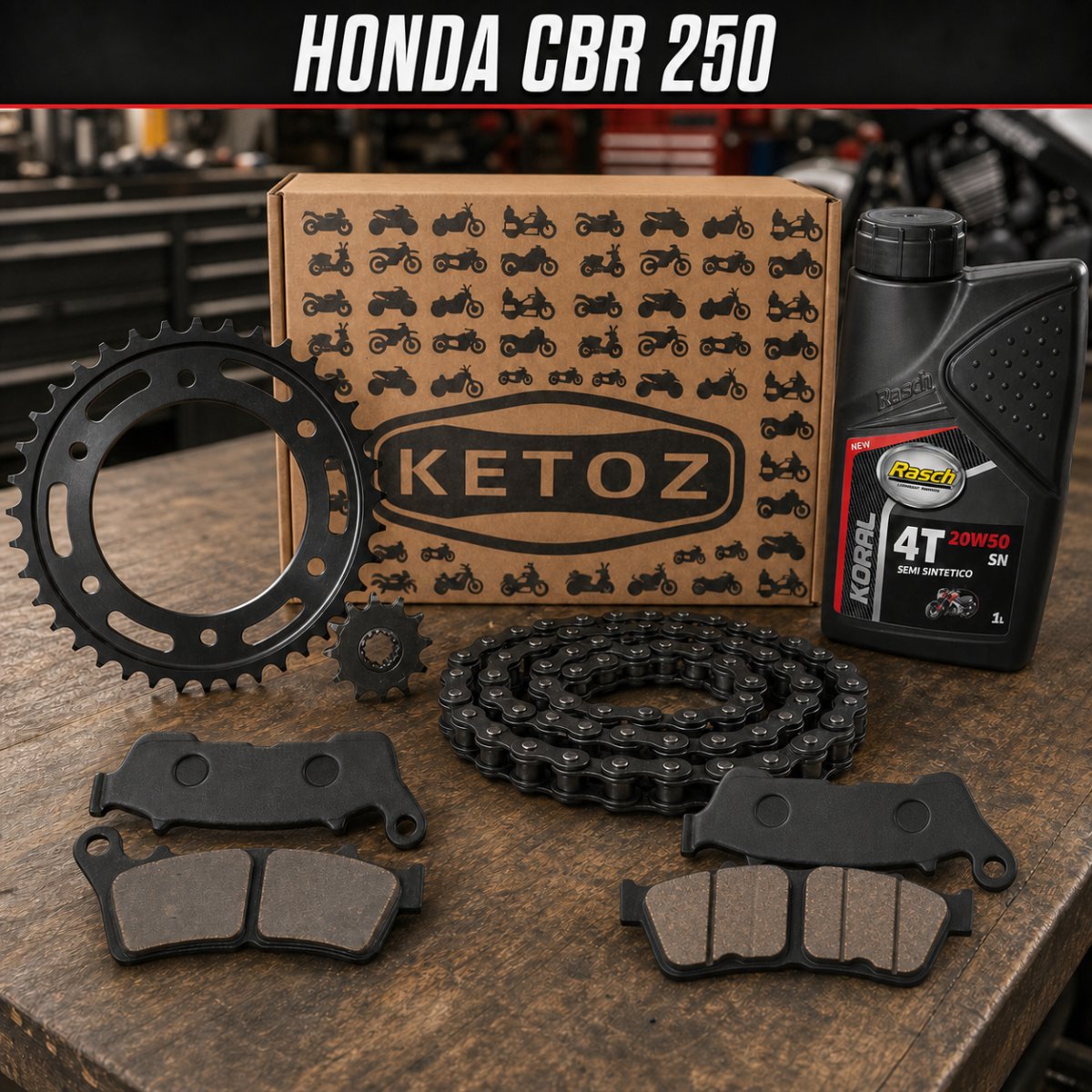 Combo Mantenimiento Honda CBR 250 – Aceite, Frenos y Arrastre, foto 1 de 6