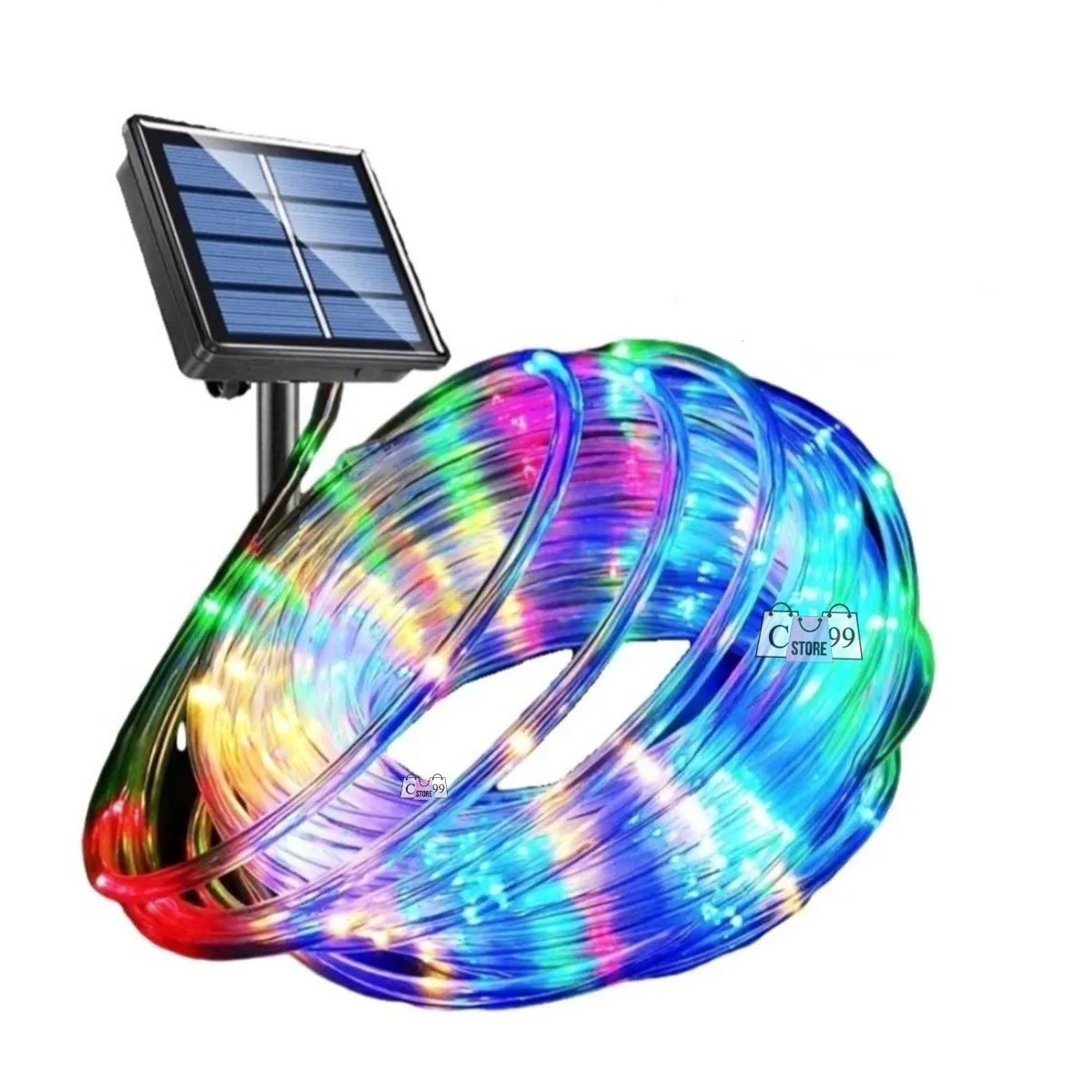 Manguera Solar Luces Navidad 10 Metros — Blanca