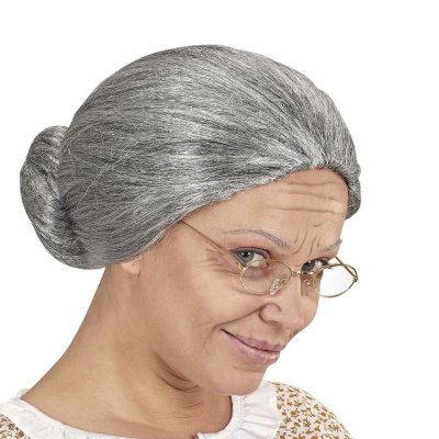 Peluca De Abuela Disfraz De Viejita Anciana Halloween Of-643